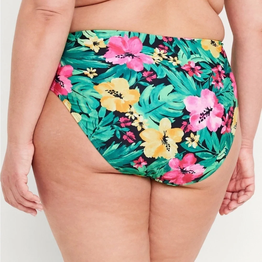 Old Navy Womens Tropical Floral High Rise Front Lined Bikini Swim Bottom 3X